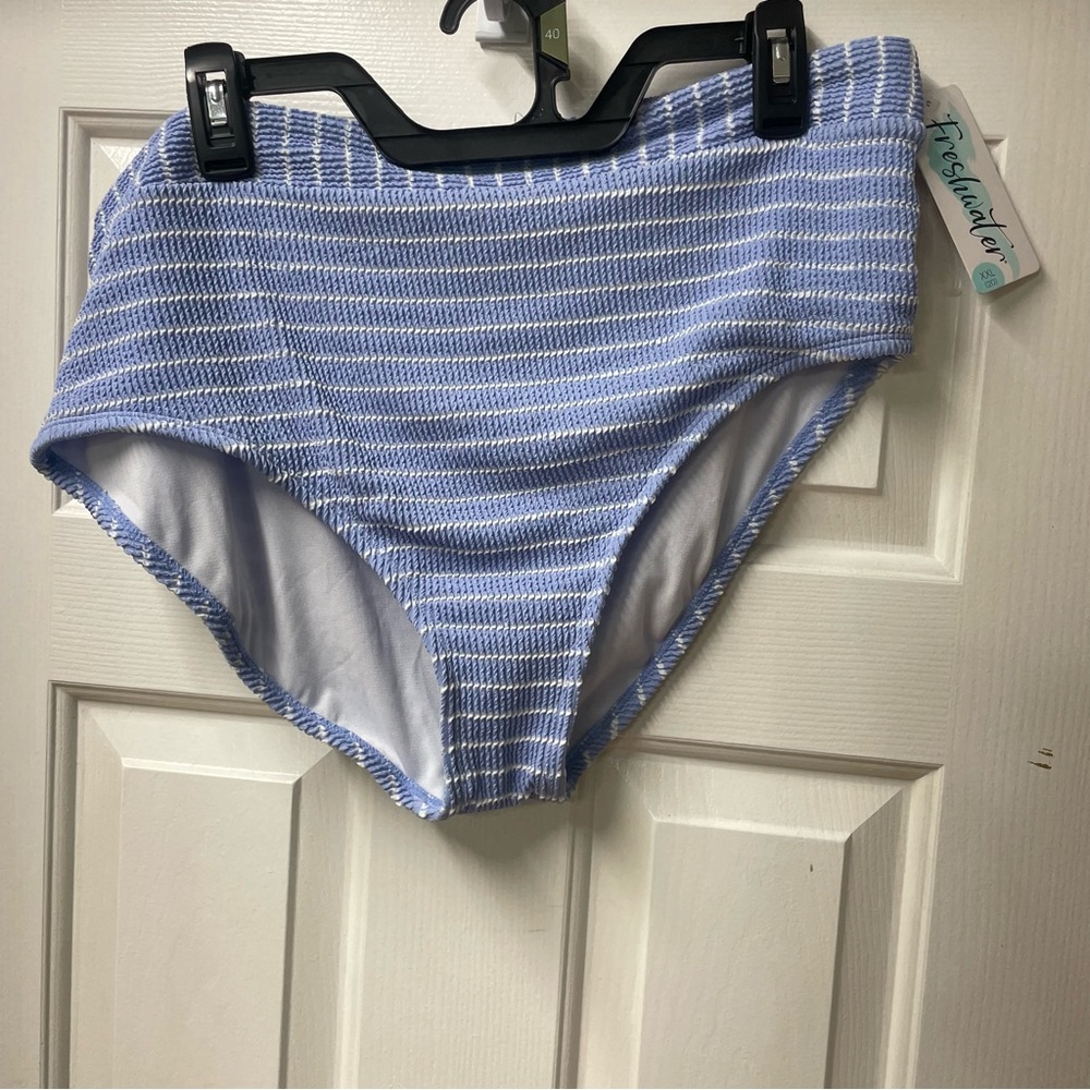 Blue and White Striped Bikini Bottoms BNWT